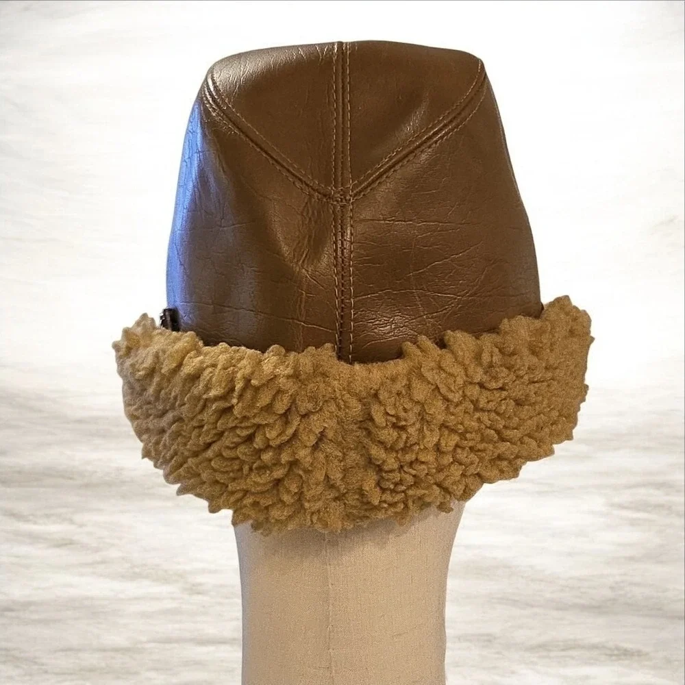 Vintage Fedora Dorfman Pacifica Co Leather Fur Made in USA Sz XL Hat - Picture 7 of 14